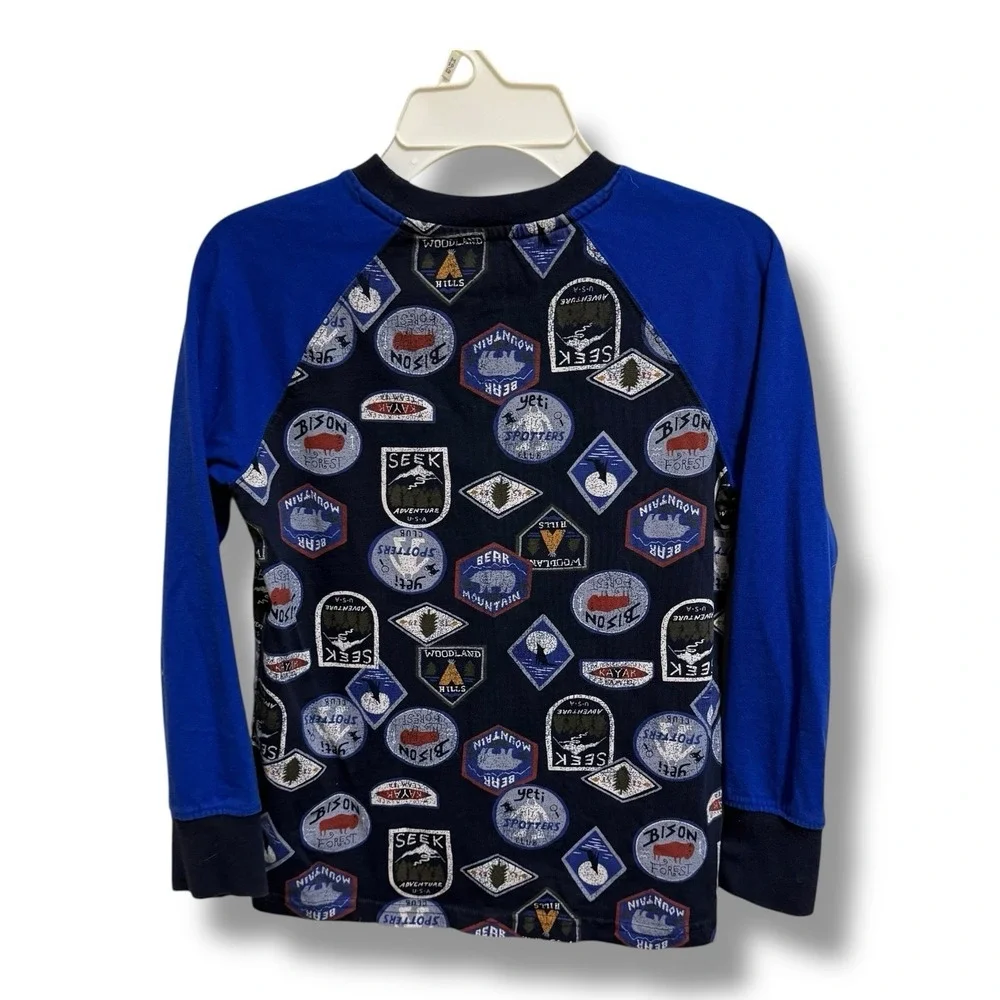 Gymboree Boy's Long Sleeve Blue Print Pullover Shirt Size 7‎ Snowflake Fun Top